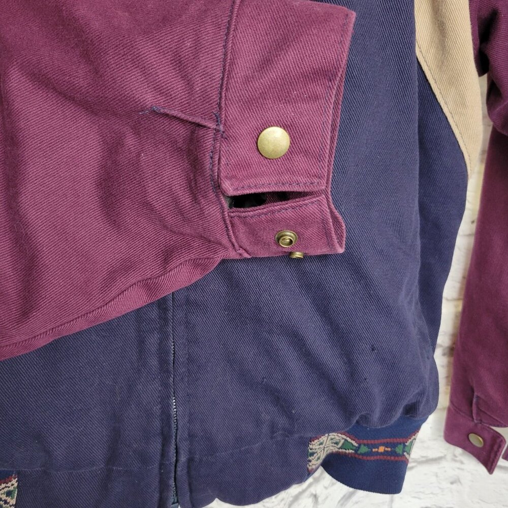 Vintage Cripple Creek Men Jacket Sz XL Colorblock Cotton & Nylon Zip Pockets - Picture 8 of 11